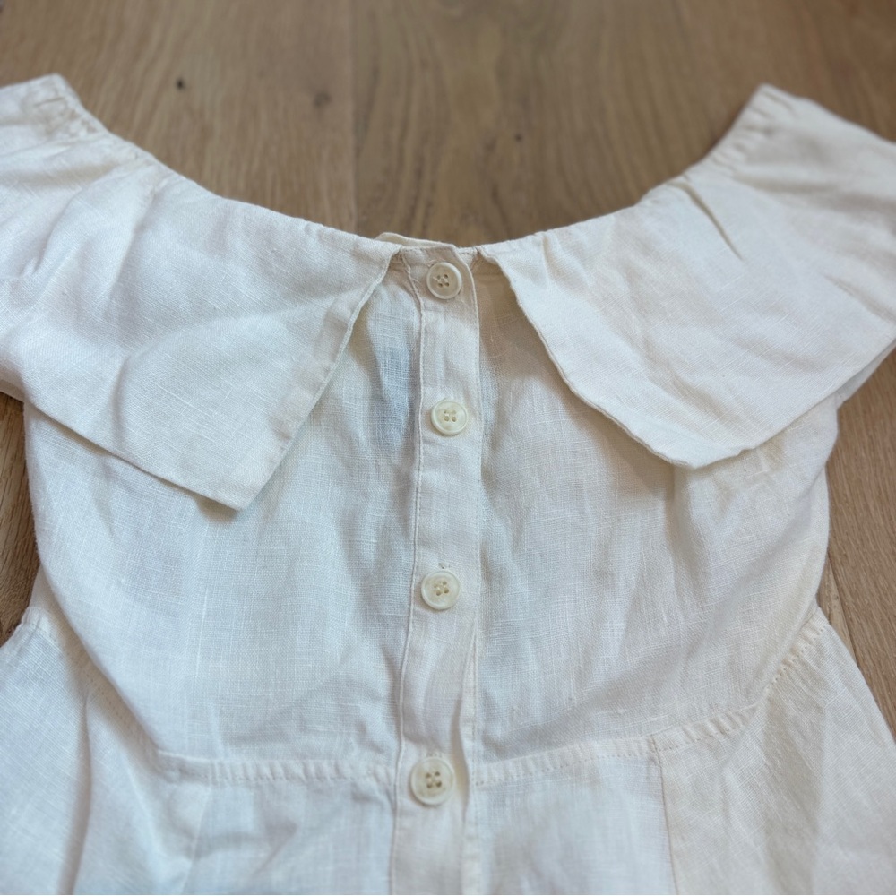Reformation Botanica Linen Midi Dress White Size 4 Bridal Shower Coastal Cottage - Picture 5 of 9